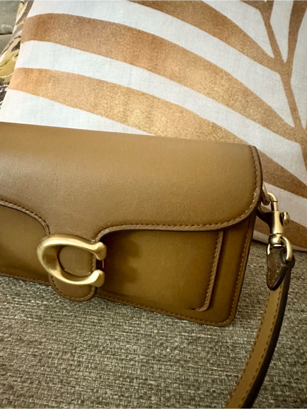Coach Tabby 20 Crossbody Bag & Wallet Set Honey Brown Leather With Dust Bag - Picture 16 of 17